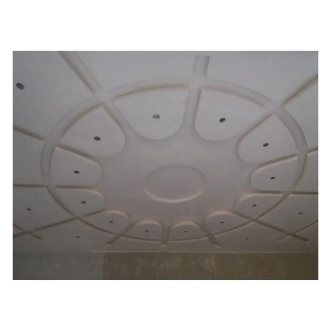 Raw POP false ceiling portfolio structure before paint for office reception area